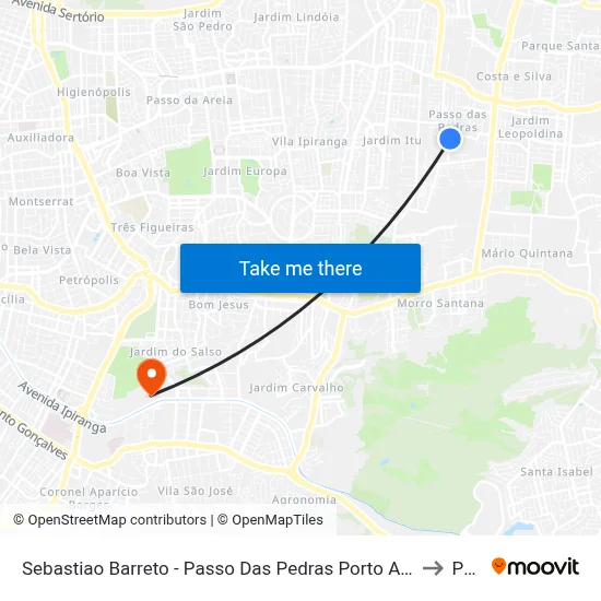 Sebastiao Barreto - Passo Das Pedras Porto Alegre - Rs 91230-400 Brasil to Pucrs map