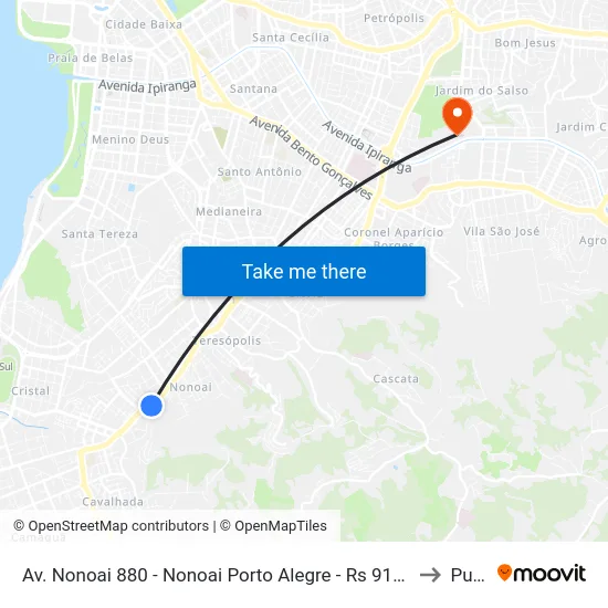Av. Nonoai 880 - Nonoai Porto Alegre - Rs 91720-000 Brasil to Pucrs map