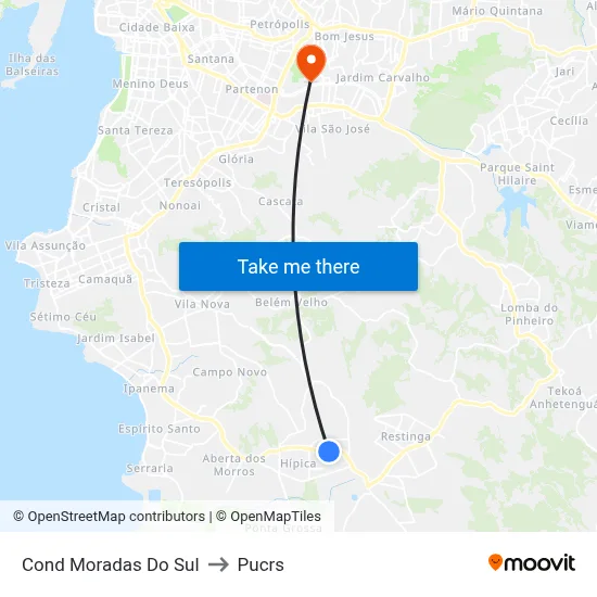 Cond Moradas Do Sul to Pucrs map