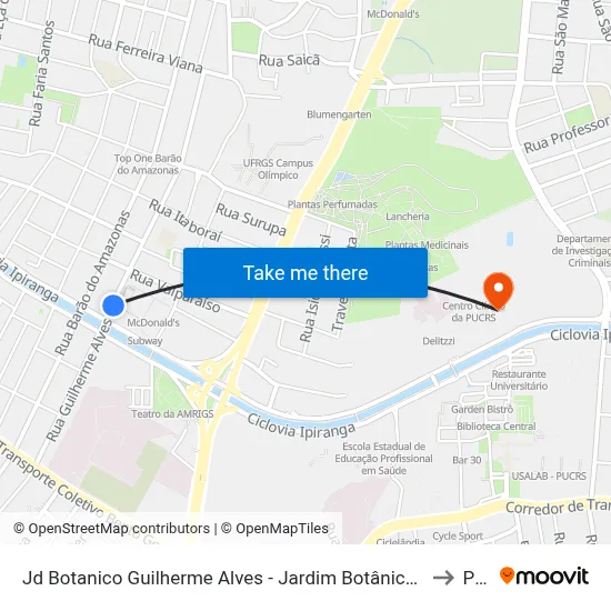 Jd Botanico Guilherme Alves - Jardim Botânico Porto Alegre - Rs 90690-300 Brasil to Pucrs map