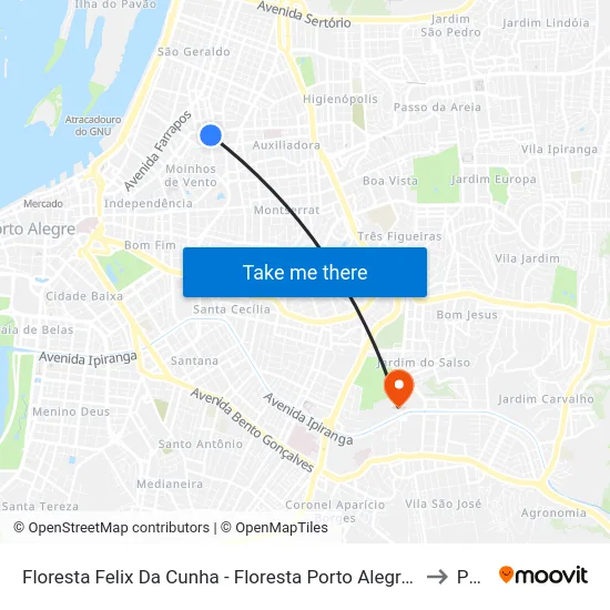 Floresta Felix Da Cunha - Floresta Porto Alegre - Rs 90560-003 Brasil to Pucrs map