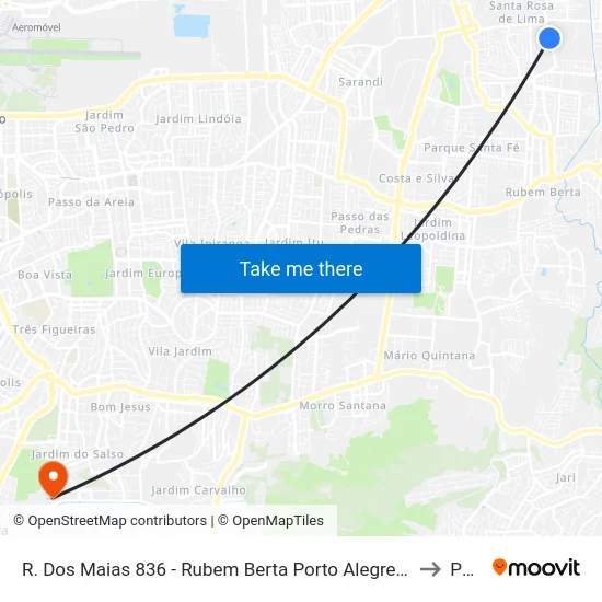R. Dos Maias 836 - Rubem Berta Porto Alegre - Rs 91170-200 Brasil to Pucrs map