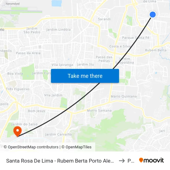 Santa Rosa De Lima - Rubem Berta Porto Alegre - Rs 91170-590 Brasil to Pucrs map