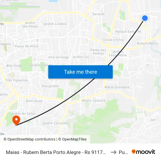 Maias - Rubem Berta Porto Alegre - Rs 91170-200 Brasil to Pucrs map