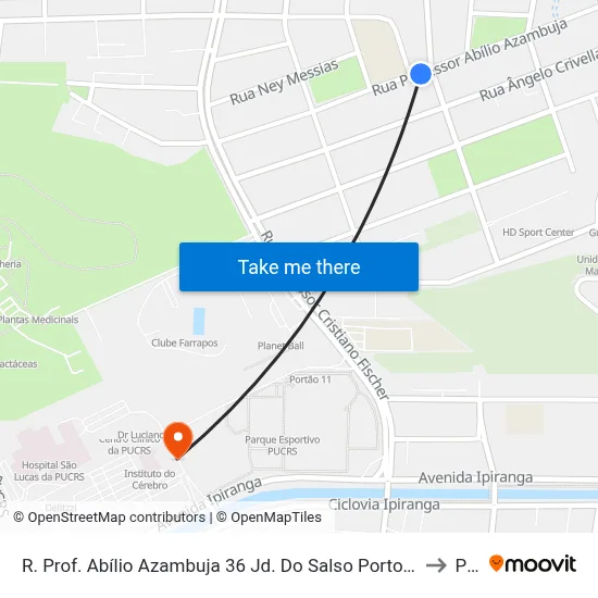 R. Prof. Abílio Azambuja 36 Jd. Do Salso Porto Alegre - Rio Grande Do Sul 9141-130 Brasil to Pucrs map