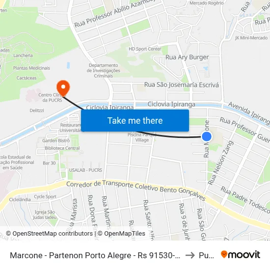 Marcone - Partenon Porto Alegre - Rs 91530-160 Brasil to Pucrs map