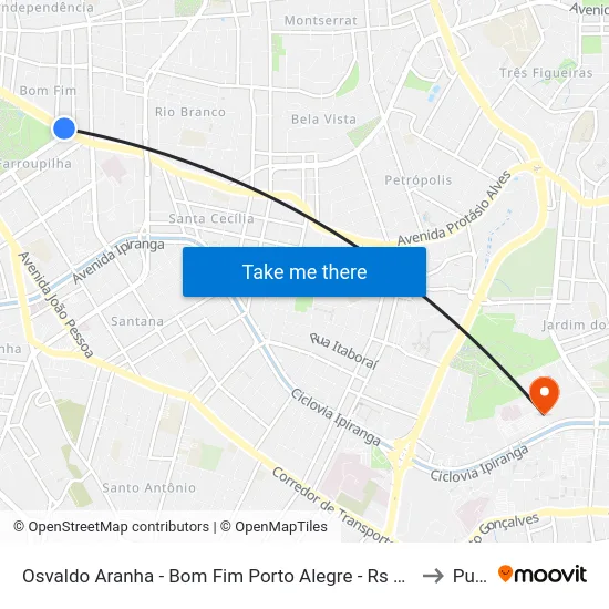 Osvaldo Aranha - Bom Fim Porto Alegre - Rs 90035-190 Brasil to Pucrs map