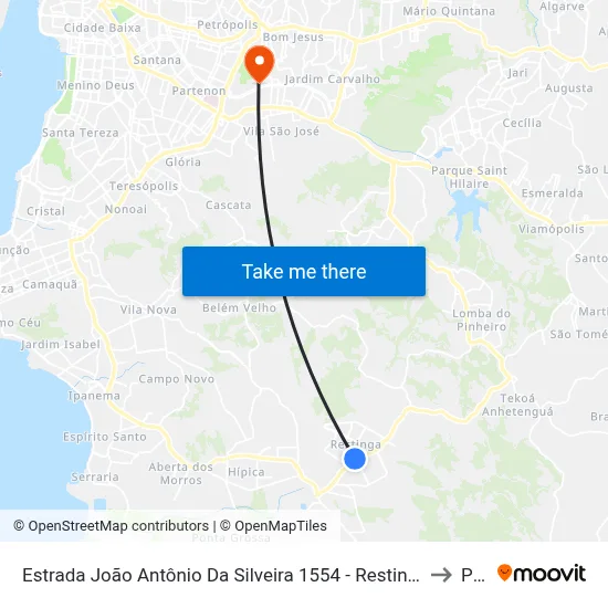 Estrada João Antônio Da Silveira 1554 - Restinga Porto Alegre - Rs 91790-400 Brasil to Pucrs map
