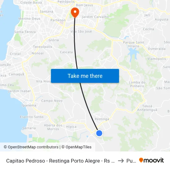 Capitao Pedroso - Restinga Porto Alegre - Rs 91790-000 Brasil to Pucrs map