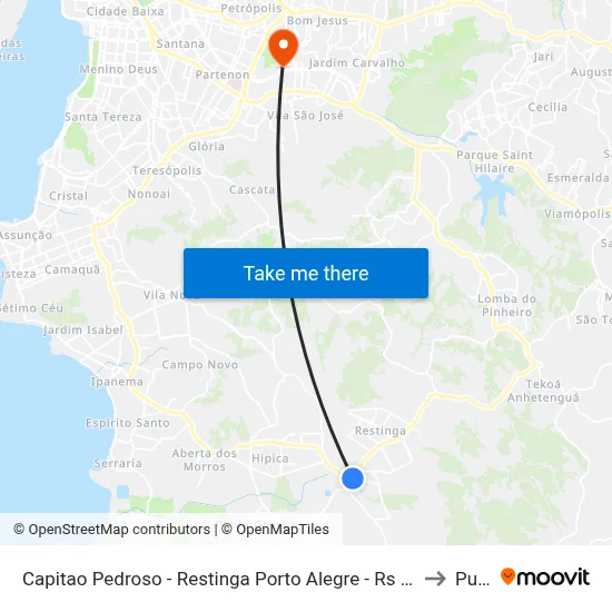 Capitao Pedroso - Restinga Porto Alegre - Rs 91790-400 Brasil to Pucrs map