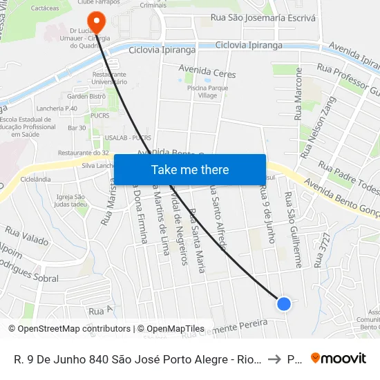 R. 9 De Junho 840 São José Porto Alegre - Rio Grande Do Sul 91520-610 Brasil to Pucrs map