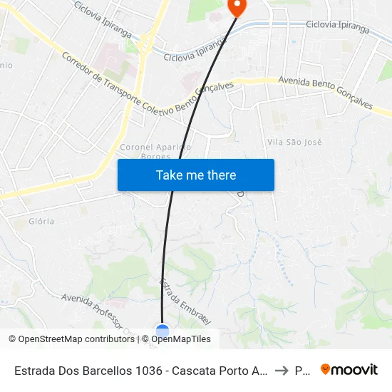 Estrada Dos Barcellos 1036 - Cascata Porto Alegre - Rs 91712-300 Brasil to Pucrs map