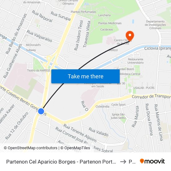 Partenon Cel Aparicio Borges - Partenon Porto Alegre - Rs 91510-000 Brasil to Pucrs map