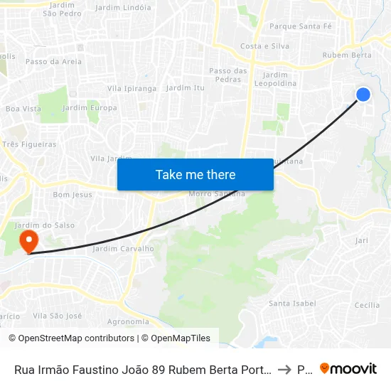Rua Irmão Faustino João 89 Rubem Berta Porto Alegre - Rio Grande Do Sul 91250 Brasil to Pucrs map