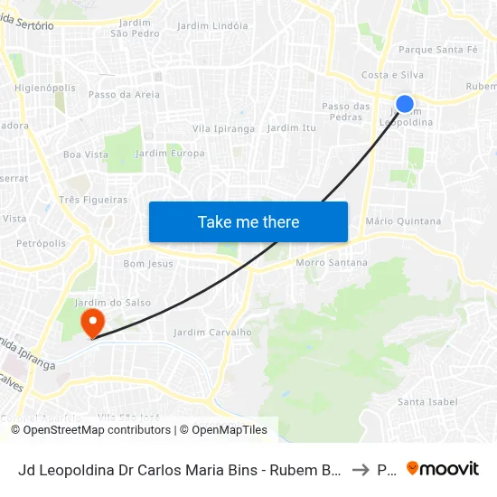 Jd Leopoldina Dr Carlos Maria Bins - Rubem Berta Porto Alegre - Rs 91240-001 Brasil to Pucrs map