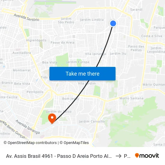 Av. Assis Brasil 4961 - Passo D Areia Porto Alegre - Rs 91010-004 Brasil to Pucrs map