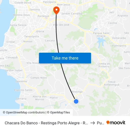 Chacara Do Banco - Restinga Porto Alegre - Rs 91790-750 Brasil to Pucrs map