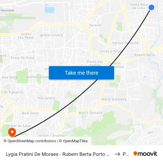 Lygia Pratini De Moraes - Rubem Berta Porto Alegre - Rs 91170-400 Brasil to Pucrs map