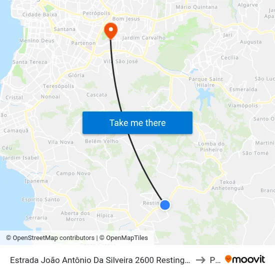 Estrada João Antônio Da Silveira 2600 Restinga Porto Alegre - Rio Grande Do Sul 91790 Brasil to Pucrs map