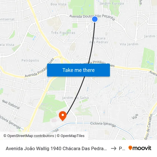Avenida João Wallig 1940 Chácara Das Pedras Porto Alegre - Rs 91340-001 Brasil to Pucrs map