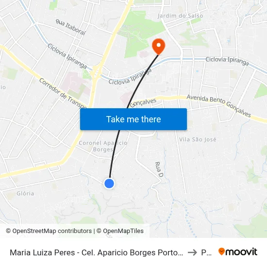 Maria Luiza Peres - Cel. Aparicio Borges Porto Alegre - Rs 91510-360 Brasil to Pucrs map