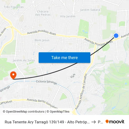 Rua Tenente Ary Tarragô 139/149 - Alto Petrópolis Porto Alegre - Rs 91225-000 Brasil to Pucrs map