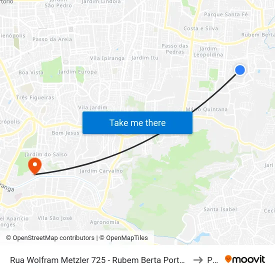Rua Wolfram Metzler 725 - Rubem Berta Porto Alegre - Rs 91250-320 Brasil to Pucrs map