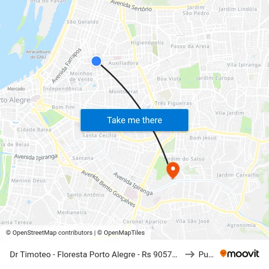 Dr Timoteo - Floresta Porto Alegre - Rs 90570-041 Brasil to Pucrs map