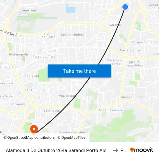 Alameda 3 De Outubro 264a Sarandi Porto Alegre - Rio Grande Do Sul 91140 Brasil to Pucrs map