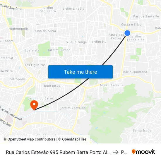 Rua Carlos Estevão 995 Rubem Berta Porto Alegre - Rs 91240-000 Brasil to Pucrs map