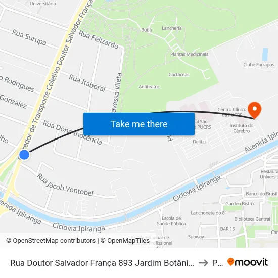 Rua Doutor Salvador França 893 Jardim Botânico Porto Alegre - Rio Grande Do Sul 90690 Brasil to Pucrs map