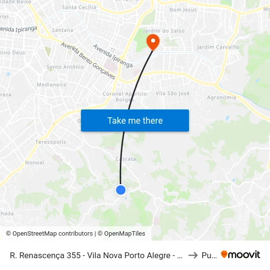 R. Renascença 355 - Vila Nova Porto Alegre - Rs 91712-370 Brasil to Pucrs map