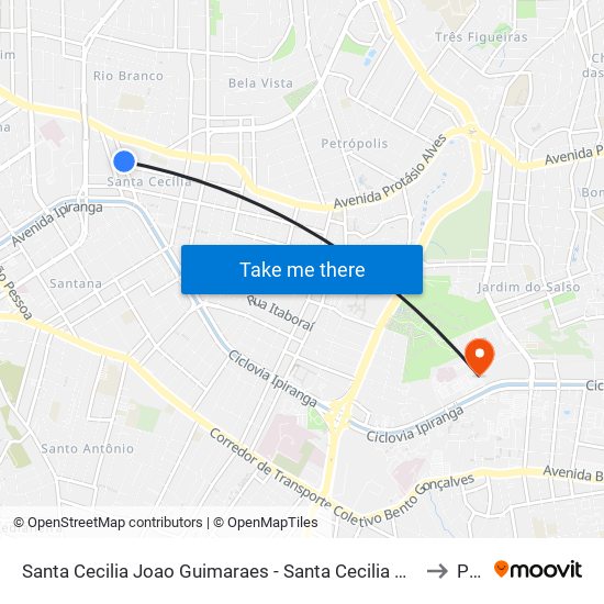 Santa Cecilia Joao Guimaraes - Santa Cecilia Porto Alegre - Rs 90450-190 Brasil to Pucrs map