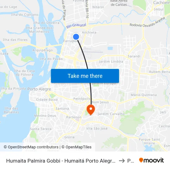 Humaita Palmira Gobbi - Humaitá Porto Alegre - Rs 90250-210 Brasil to Pucrs map