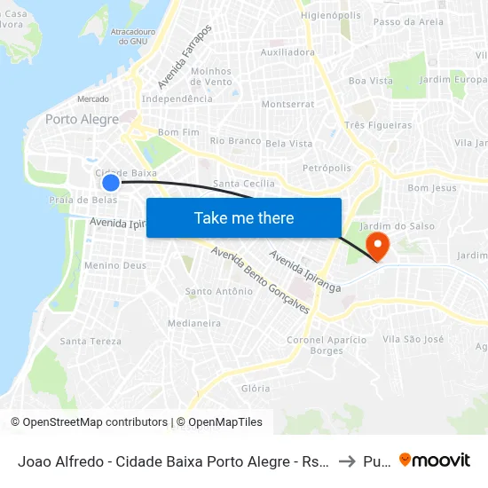Joao Alfredo - Cidade Baixa Porto Alegre - Rs 90050-003 Brasil to Pucrs map