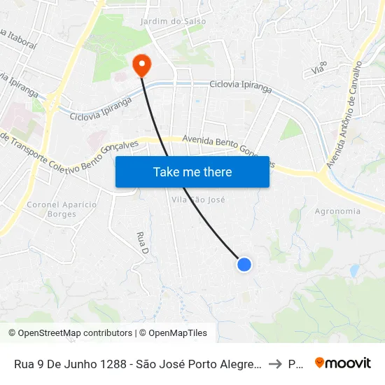 Rua 9 De Junho 1288 - São José Porto Alegre - Rs 91520-610 Brasil to Pucrs map