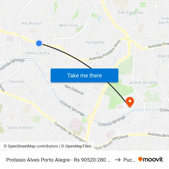 Protasio Alves Porto Alegre - Rs 90520-280 Brasil to Pucrs map