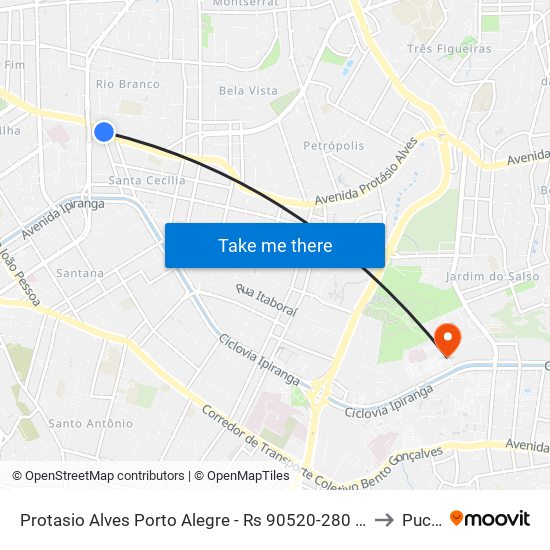 Protasio Alves Porto Alegre - Rs 90520-280 Brasil to Pucrs map