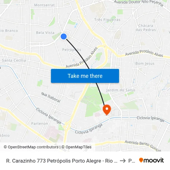 R. Carazinho 773 Petrópolis Porto Alegre - Rio Grande Do Sul 90460-190 Brasil to Pucrs map