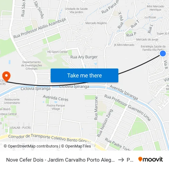 Nove Cefer Dois - Jardim Carvalho Porto Alegre - Rs 91430-692 Brasil to Pucrs map