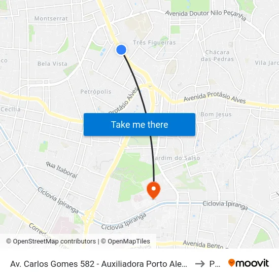 Av. Carlos Gomes 582 - Auxiliadora Porto Alegre - Rs 90480-001 Brasil to Pucrs map