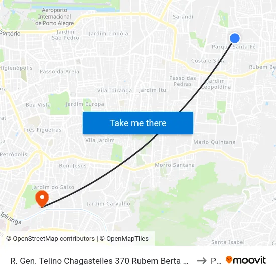 R. Gen. Telino Chagastelles 370 Rubem Berta Porto Alegre - Rio Grande Do Sul 91180-590 Brasil to Pucrs map