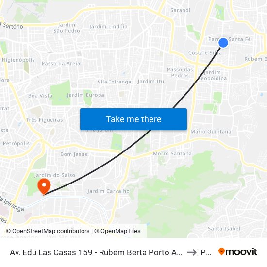 Av. Edu Las Casas 159 - Rubem Berta Porto Alegre - Rs 91180-550 Brasil to Pucrs map