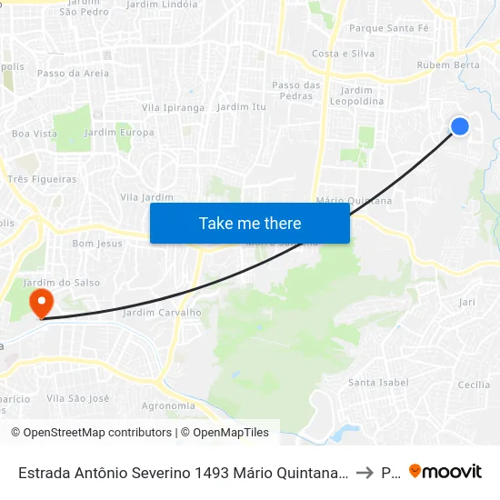 Estrada Antônio Severino 1493 Mário Quintana Porto Alegre - Rio Grande Do Sul 91250 Brasil to Pucrs map