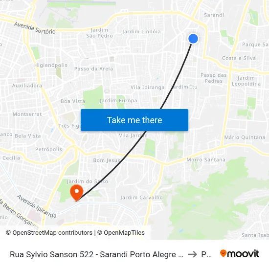 Rua Sylvio Sanson 522 - Sarandi Porto Alegre - Rs 91130-330 Brasil to Pucrs map