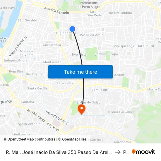 R. Mal. José Inácio Da Silva 350 Passo Da Areia Porto Alegre - Rio Grande Do Sul 90520-280 Brasil to Pucrs map