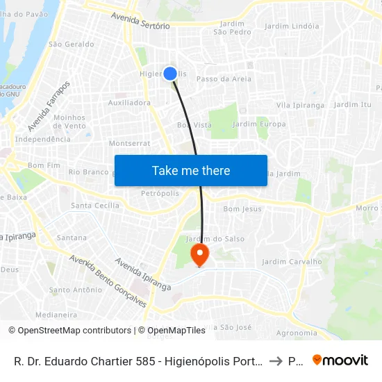 R. Dr. Eduardo Chartier 585 - Higienópolis Porto Alegre - Rs 90520-100 Brasil to Pucrs map