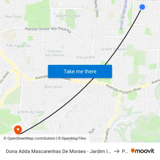 Dona Adda Mascarenhas De Moraes - Jardim Itu-Sabará Porto Alegre - Rs 91220-140 Brasil to Pucrs map