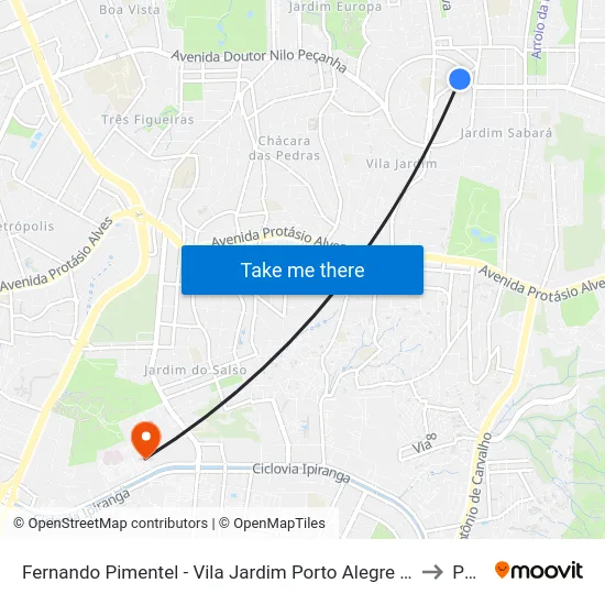 Fernando Pimentel - Vila Jardim Porto Alegre - Rs 91320-181 Brasil to Pucrs map