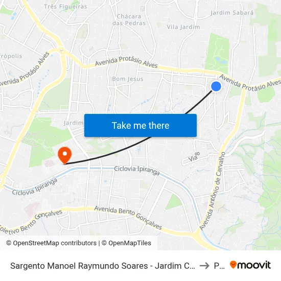 Sargento Manoel Raymundo Soares - Jardim Carvalho Porto Alegre - Rs 91430-213 Brasil to Pucrs map